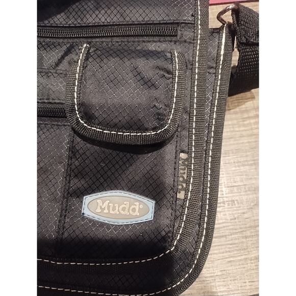 MUDD Vintage Y2K 90s Black Nylon Bag Purse Makeup Organizer crossbody Pockets - Picture 9 of 10